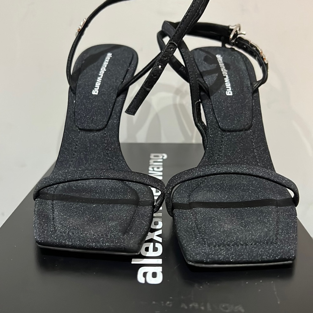 Alexander Wang Julie Letters Black Lycra Heels